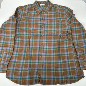 NWT Hawker Rye Plaid Long Sleeve Button Up Collared Casual Shirt Large